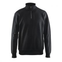 Sweatshirt met halve rits zonder zak 3369 - zwart