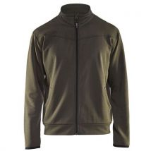 Sweat zippé vert olive/noir