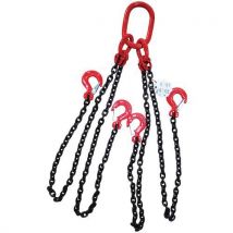Élingue chaîne 4 brins avec crochet à linguet - Force 2360 kg - Manutan