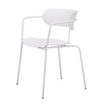 Set van 4 bistrostoelen - Poot wit / zitting wit - Paperflow