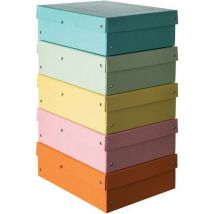 Boîte de rangement assorti PureBox Pastel - Lot de 5 - Falken