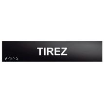 Deurplaat Braille En Relief Tirez 25 X 5 Cm Zwart,