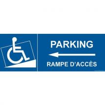Signalisation handicapé parking rampe accès flèche gauche