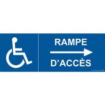 Signalisation handicapé rampe d'accès flèche à droite