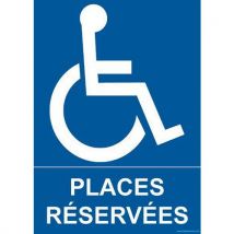 Panneau parking places réservées + picto handicapé