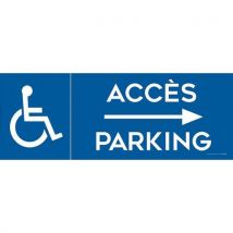 Parkeerbord ACCES PARKING pijl naar rechts + picto rolstoelgebruiker