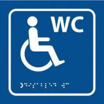 Panneau WC relief et braille + picto handicapé