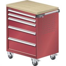 Werkplaatswagen L3627 afwerking hout multiplex - 5 lades - Lista