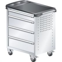 Chariot d'atelier L3627 revêtement plastique - 4 tiroirs - Lista