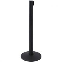 Zwarte aluminium paal met 2,7 m riem - Set van 2 - Showdown Displays