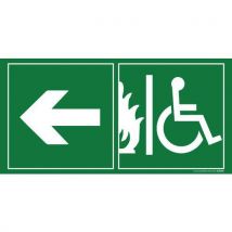 Panneau évacuation pour handicapé sortie de secours gauche