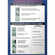 Poster A3 consignes incendie pour Hôpital et maison de retraite