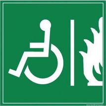 Panneau signalétique handicapé espace d'attente sécurisé