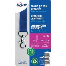 Tour de cou badge recyclé avec mousqueton - Avery