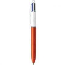 Stylo bille 4 couleurs rétractable - Pointe 0,8 mm - Boîte de 12 - Bic