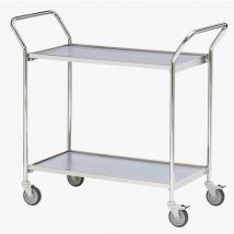 Table roulante avec deux poignées - 2 plateaux - Capacité 150 kg