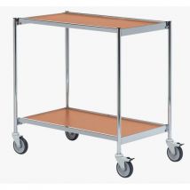 Table roulante chrome - 2 plateaux - Capacité 150 kg