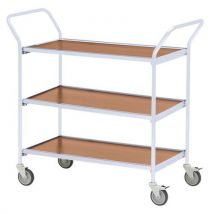 Table roulante finition grise - 3 plateaux - Capacité 150 kg