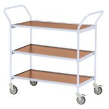 Table roulante finition grise - 3 plateaux - Capacité 150 kg