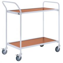Table roulante grise - 2 plateaux - Capacité 150 kg