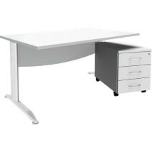 Pack bureau droit + caisson mobile Alma