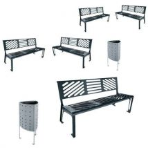 Pack bancs Kessen + poubelle Argo
