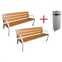 Pack bancs Néo et poubelle Camargo