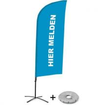 Beach flag pied en croix Signez ici - Néerlandais - Showdown Displays