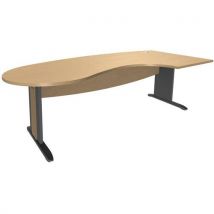 Bureau convivial pieds L bois Quatuor avec retour