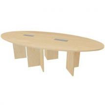 Table de réunion ovale Quatuor avec trappe pour boitier électrique