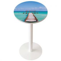 Table de réunion haute Easy office Ø 60 cm plateau coloris Décor