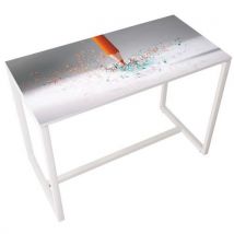 Table de réunion haute Easy office pour 6 personnes plateau coloris Décor