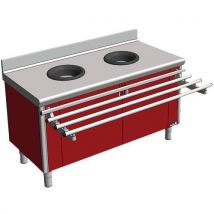 Meuble de pré-tri mural p/enfant, équipé de 2 trous vide déchets