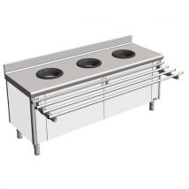 Meuble de pré-tri mural p/enfant, équipé de 3 trous vide déchets