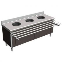 Afvalscheidingsunit voor kinderen aan de muur met 3 afvalgaten