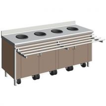 Meuble de pré-tri mural p/adulte, avec 4 trous vide-déchet + porte-sac