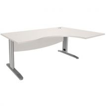 Bureau asymétrique avec retour Quatuor pieds L métal