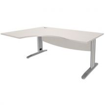 Bureau asymétrique avec retour Quatuor pieds L métal