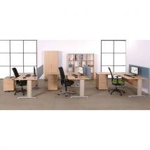 Bureau Asymmetrisch met retour Quatuor metalen L-poten - Manutan Expert