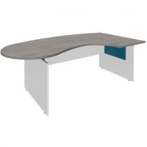 Bureau convivial Linéo Chêne Gris longueur 200 cm