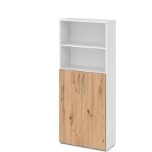 Wandkast 5oh - 3oh Deuren 2 Vak - Bm 4770 Wit/eik Rustiek, - Hammerbacher