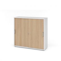 Armoire portes coulissantes poignées chromées - 3 cases - Hammerbacher