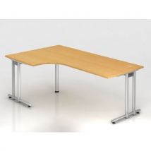 Bureau 90° hoek C-vormig onderstel NS82 - 200x120 cm - Hammerbacher