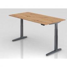 Zit- en stabureau elektrisch 200x100cm XBHM grafiet poten Hammerbacher