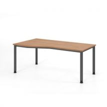 Bureau asymmetrisch met 4 ronde poten - 180x100 cm - Hammerbacher