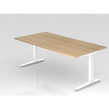 Bureau rectangulaire XB - Plateau chêne - 200x100 cm - Hammerbacher