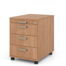 Ladeblok Verrijdb. 3 Laden Geribbeld Handvat Ac30 Sg Walnoot, - Hammerbacher