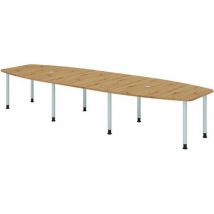 Table de réunion tonneau - 8 pieds argent - 400x130cm - Hammerbacher