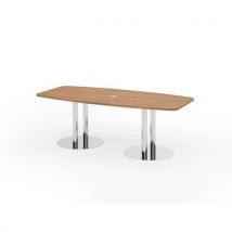 Table de réunion tonneau à pieds colonnes - 220x103 cm - Hammerbacher
