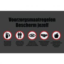 Tapis imprimé Washable voorzorgsmaatregelen - Néerlandais.